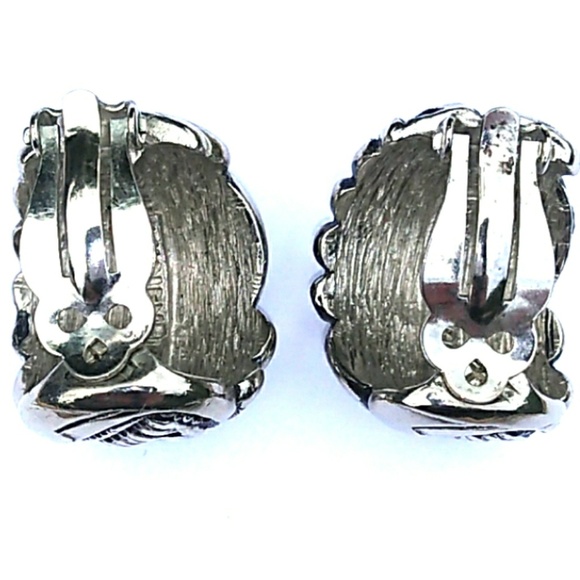 1940s LUCIEN PICCARD SUPER RARE Silver Hoops wPat# - Picture 6 of 8